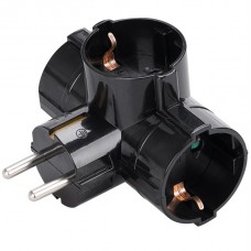 Πολύπριζο - Σταυρός 3 Θέσεων Μαύρος 15-1071